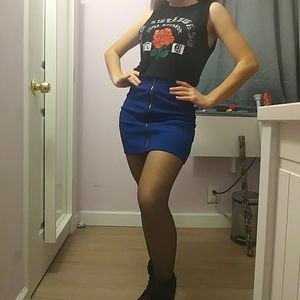 Forever 21: Dark Blue Skirt w Zipper Front